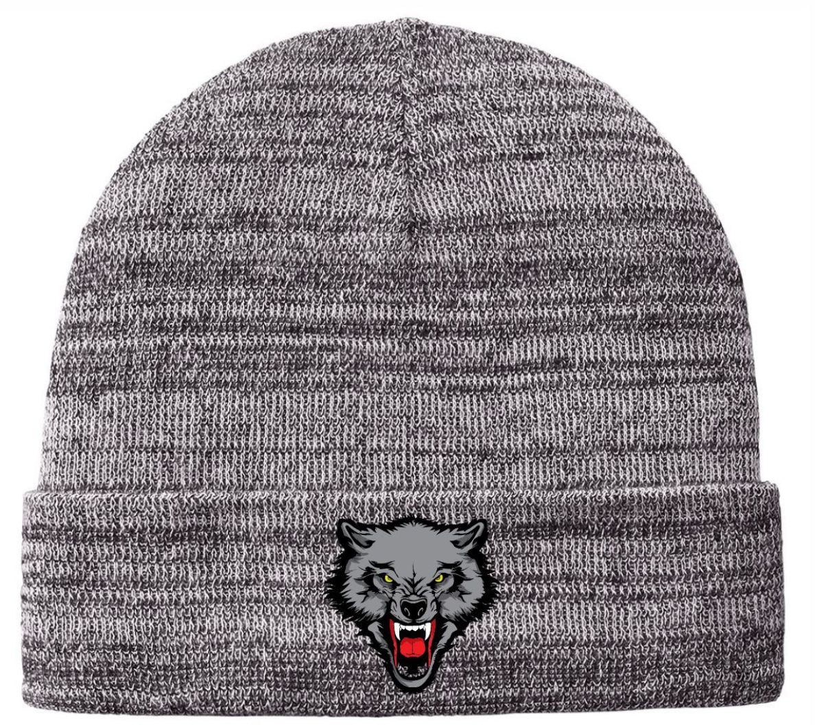 Wolf Knit Cuff Beanie Heather Grey