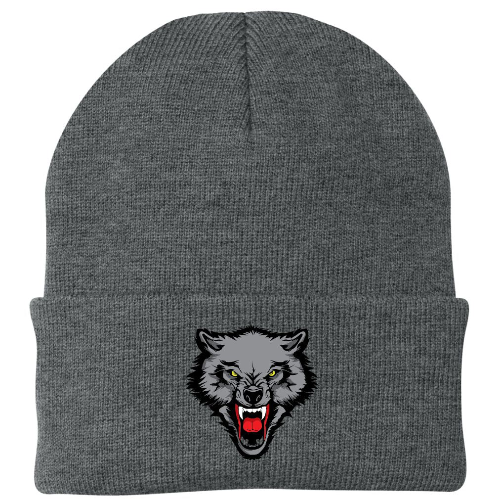 Wolf Knit Cuff Beanie Athletic Oxford